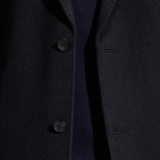 Antonio [10% Kaschmir + 90% Wolle] Anzugshalter Cashmere Mantel Herren Winter mittelgroße Wollwollbreaker -Jacke Black XL /52 (180 /96a)