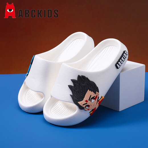 ABC KIDS children's sandals for boys and girls home flip flops for Ao Bing Nezha 8641 white 32-33