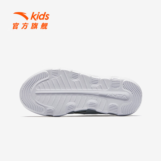 ANTA Children's Sandals Men's Big Children's Shoes 2025 Summer New Product Baotou Lightweight Outdoor Soft Elastic Beach Shoes Black/Anthracite Gray-3 35 Shoe Inner Length 22cm