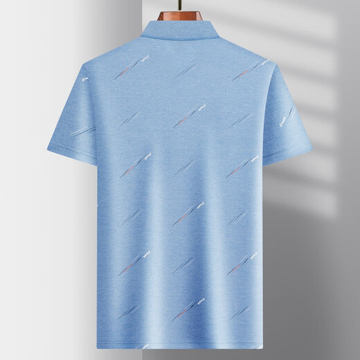 Caiyang Hengyuanxiang traje de papá de la solapa de verano Seda de seda de la manga corta para hombres de mediana edad y ancianos camiseta delgada para personas mayores de hielo a media manga seda-9855 bolsillo real gris m 48/165