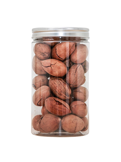 OUOETY aluminum gold lid pet plastic bottle food grade sealed can transparent round wide mouth commercial snack biscuit packaging barrel 5.5*8.5cm16g aluminum gold lid 1098 pieces