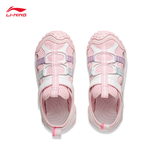 Li Ning children's shoes shock-absorbing rebound sandals children's soft, breathable, comfortable and simple sports shoes, pink/standard white-2 30