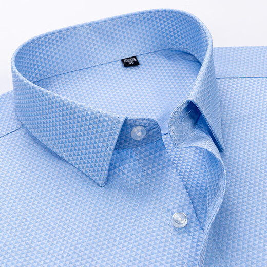 梦特娇（MONTAGUT）2025高端品牌男士短袖衬衫中年商务DP纯棉正装职业工装免烫纯色衬 DX6636 41