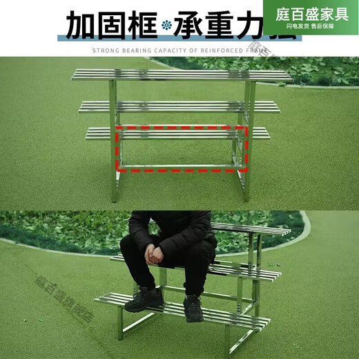 Ting Parkson Edelstahl Balkon Blumenregal Schmiedeeisen-Treppe Treppe bodenstörende mehrschichtige Sukkulente Wohnzimmer Aufbewahrung Outdoor-Dekoration Blumentopf Rack, dreischichtige verdickte, tragende 800 Jin [Jin gleich 0,5 kg] verdickt 150 cm lang