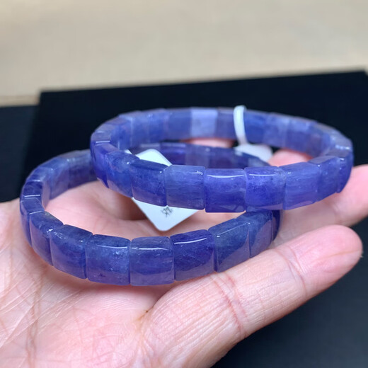 Iosn natural tanzanite single circle hand bracelet ice type Tanzania sapphire ocean heart bracelet jewelry gift (S68) about 6.3mm