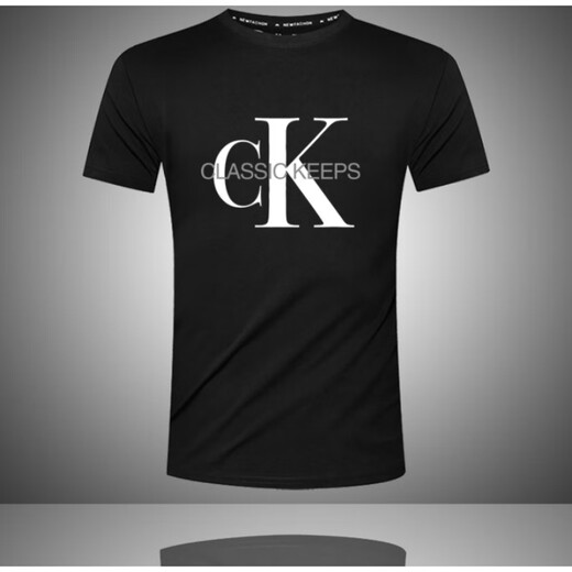 Calvin Klein Jeansck kurzärmeliger Anzug Sommer Männer reines Baumwoll-T-Shirt-Gelegenheits-Shorts Locker Los großer Fünf-Punkte-Sporthosen Trendy Herren-Kleidung 701 Setzen Sie schwarz 2xl (165-190jin [Jin gleich 0,5 kg])