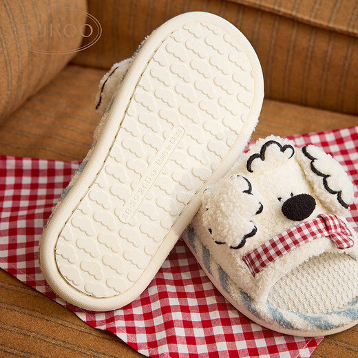 Gukoo slippers for women spring and summer miiiiichan new cute linen ladies home slippers beige 38-39
