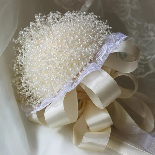 Married Korean style bride bouquet DIY material package imitation pearls all over the star handmade crown pearl chain bouquet finished product