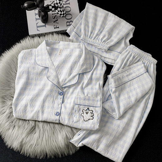 Jingpufei Pyjamas de chiots mignons pour femmes en coton d'été Vêtements à domicile en trois pièces yunduo cotton-9902 # Star Kt Cat trois pièces M [Suggestion 75-100jin [Jin est égal à 0,5 kg]]]