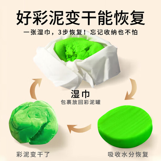 美乐童年儿童彩泥工具教程套装橡皮泥12色无毒手工男女孩生日礼物