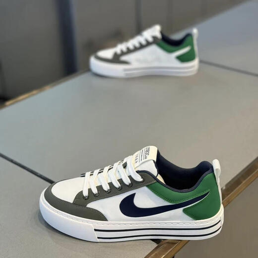 Hong Kong counter purchasing new trendy and versatile canvas shoes for men, breathable soft soles, comfortable sports and casual shoes, white and black 40 (one size larger, leather shoe size)