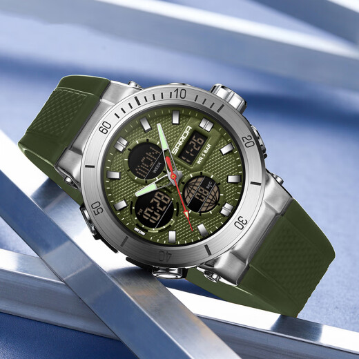Raelli Electronic Watch Student Student Adolescente alistó Militar Military Sports Multifuncionales Luminoso Watrino Electronic Watch Watch Tending 6191. Verde