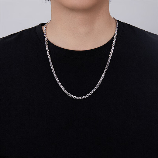 Saturday Fortune (ZLF) PT950 platinum necklace men's platinum chain domineering men's trendy brand melon seed chain 54cm-58.39g