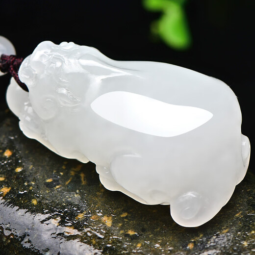 Peut être demandé, Hetian Jade Pixiu Pendant, style masculin, Green Jade Fine Material Pixiu Hetian Jade Pendant, Jade Pendant, Mutton Fat White Jade M9766Z
