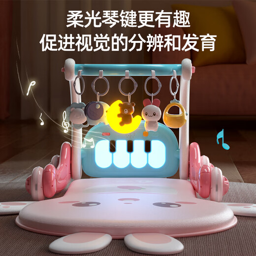 活石 LIVING STONES新生婴儿满月礼物0-1周岁幼儿百天用品3个月宝宝哄娃神器玩具礼盒 【加大加厚】4合一健身架+学步a