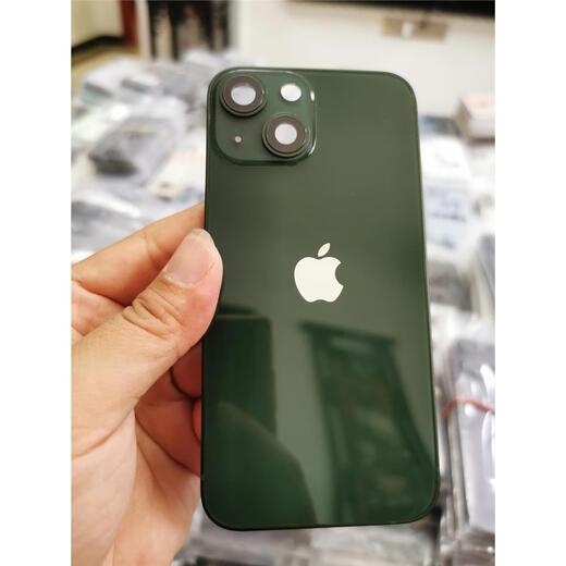 P Apple 13mini original disassembled back shell iphone13mini mini glass middle frame back cover shell green national bank 90% new glass slightly scratched