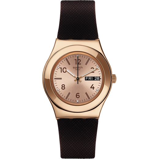 
Swatch Swiss Watch Metal Brownies Graduation Gift Maillard Quartz Men's and Women's Watch Brownies YLG701