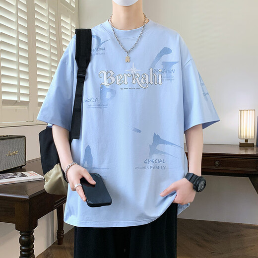 Aoji Teenager trendy kurzärmelige T-Shirt Boy hübscher Sommeranzug 697 Weiß + 693 Weiß M 80-95 Jin [Jin ist gleich 0,5 kg]