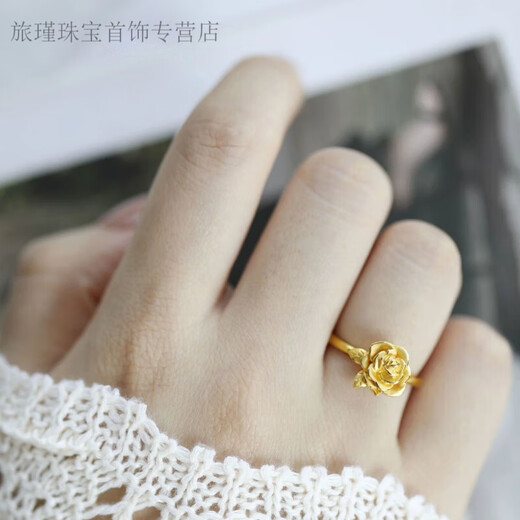 CAMPUSKINGLY old phoenix 999 gold new light luxury gold silver rose ring ins niche design versatile rose ring opening the same style