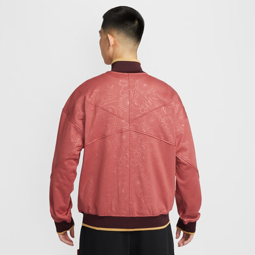 耐克（NIKE）官方中国队男子速干薄绒足球夹克夏季新款 PRO FZ9392 691峡谷锈橙 XL