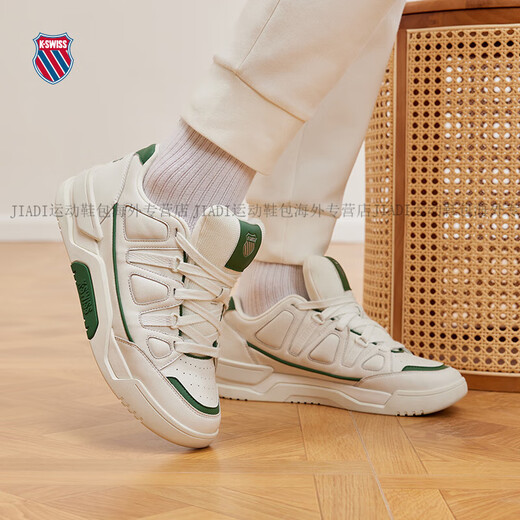 
KSWISS men's and women's shoes 24 spring new fashion non-slip wear-resistant bread shoes 9274-US official authentic 108 Wimbledon white/dream silver/shrub green 36