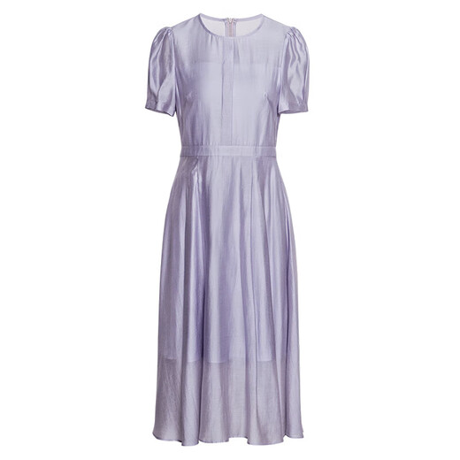
ROEYSHOUSE ROYYSHOUSE Temperament Saffron Purple Waist Dress 2025 Summer New Fashion Puff Sleeve Large Hem Skirt 12052 Purple L