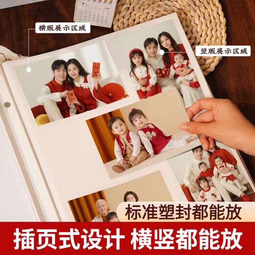 开亿高级相册本大容量纪念册家庭1000张插页6寸照片情侣宝宝成长记录册混合尺寸相片定制收纳册影集 【多喜乐长安宁】蓝色 混装567810寸694张