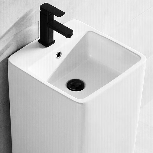 Kohler quadratische Säulenwaschbecken Einfaches Keramikgelenkssäule -Säulenbecken Badezimmer Vertikales kleines Handwaschbecken 829 Becken + Keramikabfluss