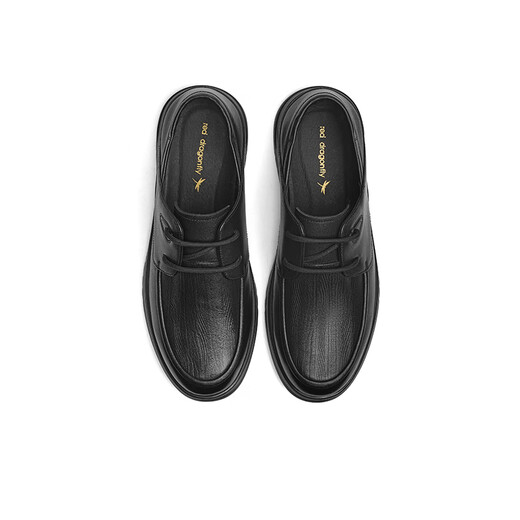 红蜻蜓休闲皮鞋通勤软底男士商务鞋一脚蹬两穿爸爸鞋WTA25013 黑色 40