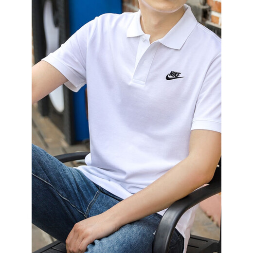 NIKE Nike genuine pure cotton POLO shirt men's top lapel business short-sleeved new sports T-shirt CJ4457 black_FN3895-010 pure cotton breathable official S recommended 100-120Jin [Jin equals 0.5 kg]