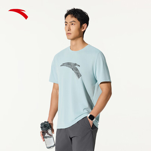 Anta Speed Trocken T 丨 Kurzarm T-Shirt Männer Sommer Logo Druck Sportbasis Hemd Lose feuchtigkeitsspenstige, atmungsaktive lässige Top Männer