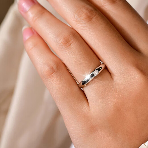 MZMZ Platinum Couple Ring pt950 Platinum Knot Engagement Fashion Ring Ring Valentine's Day Birthday Gift for Girlfriend Light Luxury-Cube Sugar Time Lover Ring