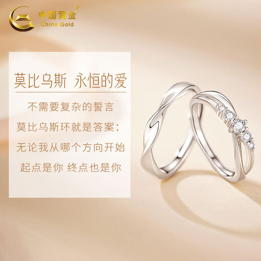 Central Chuang Fashion Chinese Gold Couple Ring Proposal Ring Silver 925 Ring Pair Birthday Gift for Girlfriend