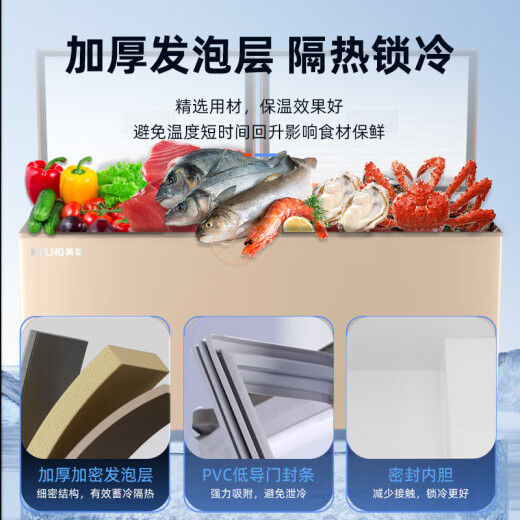 美菱（MeiLing）商用冰柜【防凝露】大容量冷藏冷冻转换柜商超肉食茶叶速冻保鲜柜低温速冻大冷冻柜雪柜 BC/BD-738DTE【-40℃电控】PCM钢胆