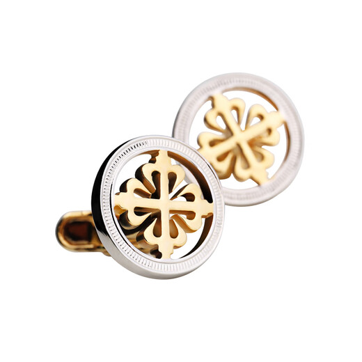 NOSSKISS new gold and silver contrasting cufflinks high-end simple and fashionable iris French shirt cuffs stud birthday gift gifts. Please consult customer service for customization