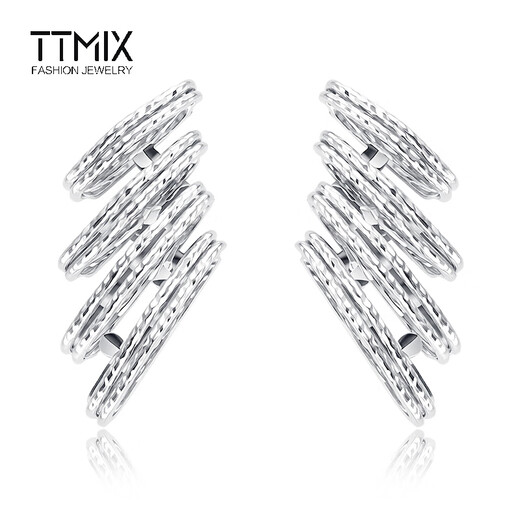 TTMIX Fashion Car Flower Platinum Earrings Women's pt950 Platinum Earrings Temperament and High-end Feeling for Your Girlfriend 3.5-3.7g