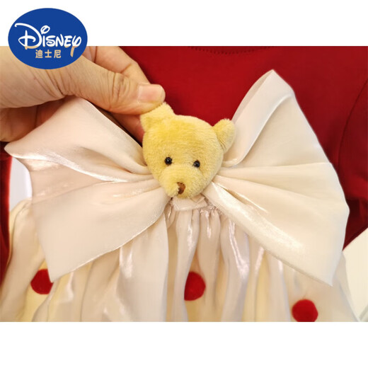 Disney (Disney) Herbst und Winter Baby einjähriges Kleid-Prinzessin Rock plus Samtmädchen Kleid Herbst Baby Kleidung modischer kleiner Rock 4877 rot ohne Samt 100 cm ()