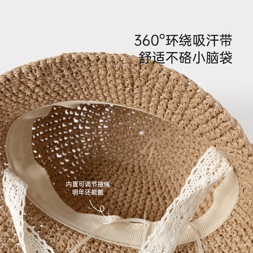 babylove男女宝宝帽子草帽夏季遮阳帽婴幼儿太阳帽儿童外出渔夫帽草编帽