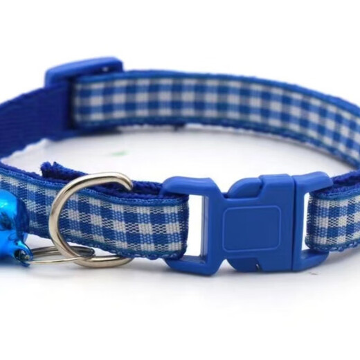 Pet collar small square plaid casual dog collar cat collar identification collar dog collar collar decorative anti-lost collar small square collar light gray 1 piece