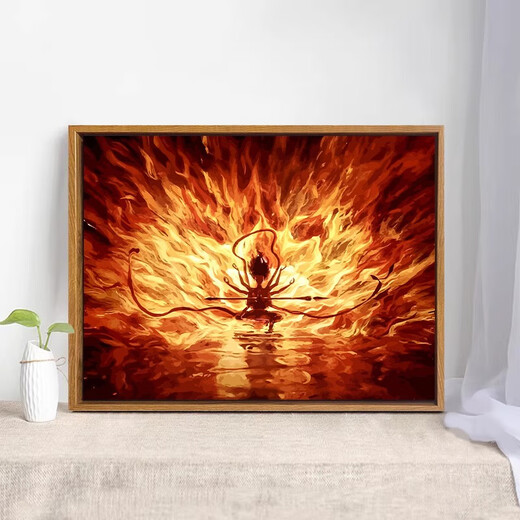 2025 NEZHA NEZHA 2: Demon's No Sea Digital Pintura al óleo DIY Decoración de dibujos animados pintados a mano LL12173 60*80cm Marco interno de madera maciza de espesor + Hermoso marco exterior