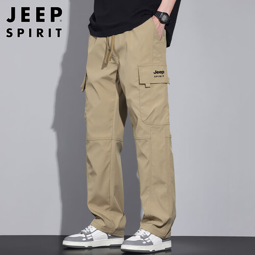 JEEP SPIRIT吉普工装裤男士裤子男春夏季休闲裤男多口袋男裤 卡其色 XL