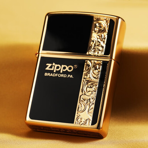 ZIPPO EDGE煤油打火机 珐琅唐草花商务送礼男士防风定制正版 珐琅唐草花-黑色-单机版 dy9902