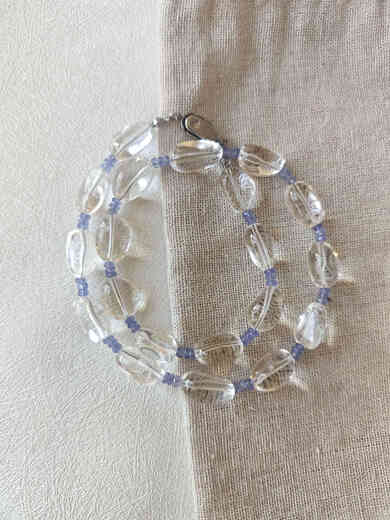 Chishe original natural crystal white crystal tanzanite necklace ins simple and versatile niche high-end design