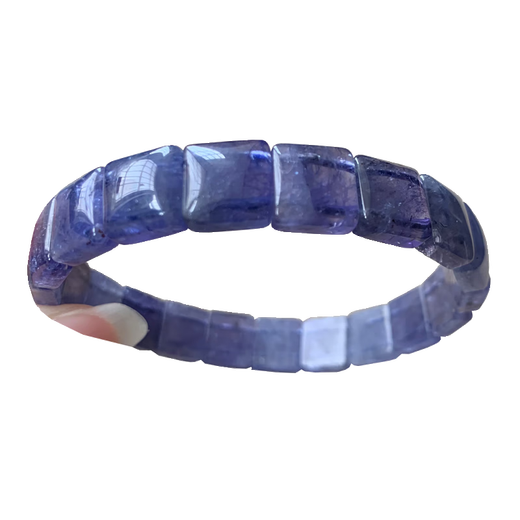Iosn natural tanzanite single circle hand bracelet ice type Tanzania sapphire ocean heart bracelet jewelry gift (S68) about 6.3mm