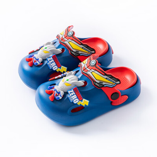 I love children's hole shoes for boys 2025 new summer outdoor bag-toe cartoon beach shoes baby slippers sandals Zero deep blue 18 0 (inner length 175mm)