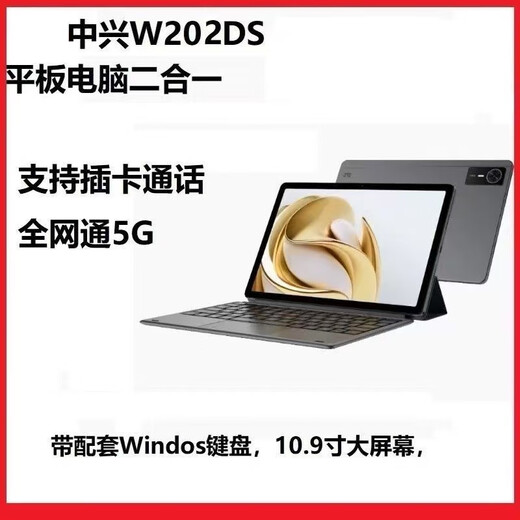 ZTE ZTE/ZTE W202DS volles Netzwerk 5G-Kartenversion Tablet Cloud-Computer neues tragbares Geschäftsbüro ZTE W202DS mobile Version grau + gehärteter Film 6G + 128G