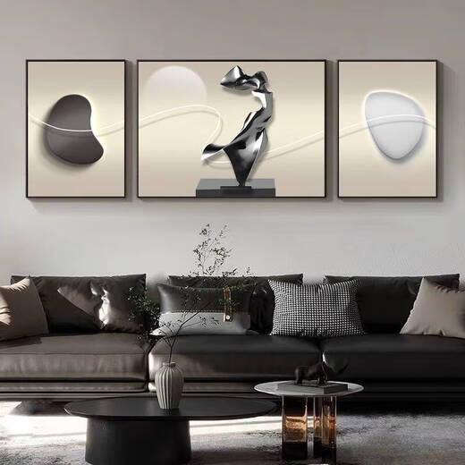 
Yonghuan Yilu Gaosheng atmospheric living room decorative paintings and sofa background wall hanging painting abstract triptych T10975 60*80/120*80/60*80 suitable for 3.8 meters left