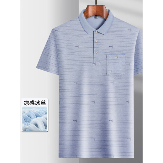 Septwolves Daddys Reverseis kurzärmeliges T-Shirt im mittleren Alter im mittleren Alter, der gelegentliche T-Shirt mittleren Alters und älterer Polo-Polo-Hemd-Sommer-Kleidung t-9855 Graues Echtpocket M 48/165