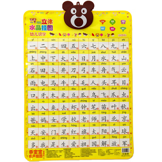 元族学前幼儿园看图识字有声挂图小孩儿童学习认字一年级宝宝早教 【2张】汉语拼音+英文字母