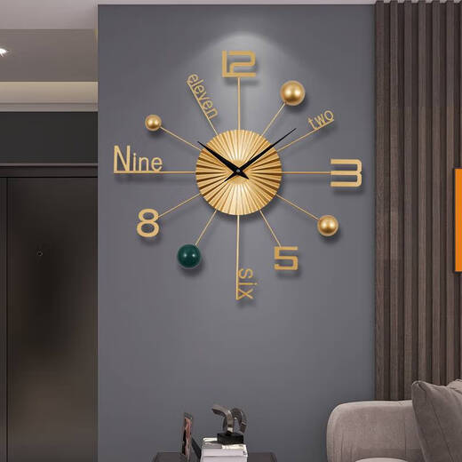 
Yonghuan Wall Clock Living Room New Italian Light Luxury Clock Modern Simple Atmospheric Creative Wall-mounted Clock Larger 695x70C More than 20 inches